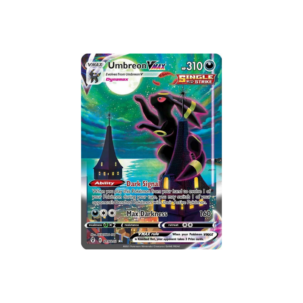 Umbreon Vmax 215/203 Evolving Skies Secret Rare Holo Alt Art NM
