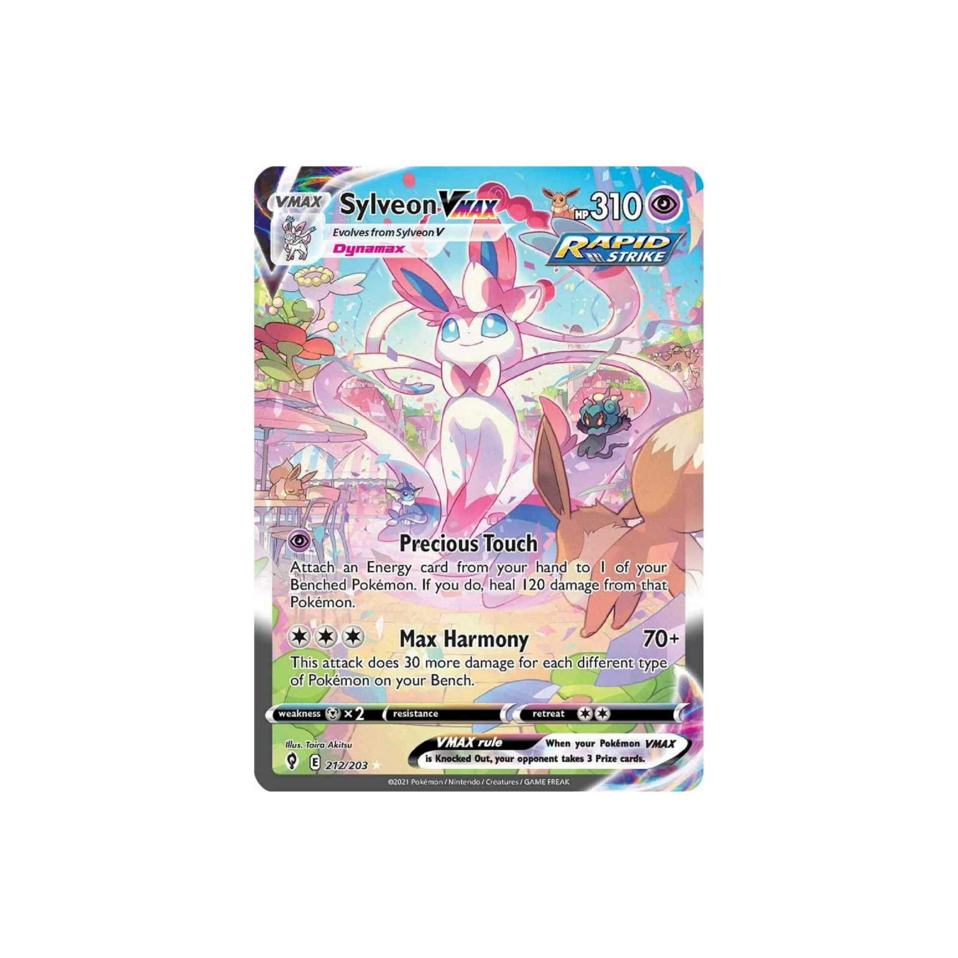 Sylveon VMAX - 212/203 - Pokemon Evolving Skies Alternate Art Ultra Rare NM