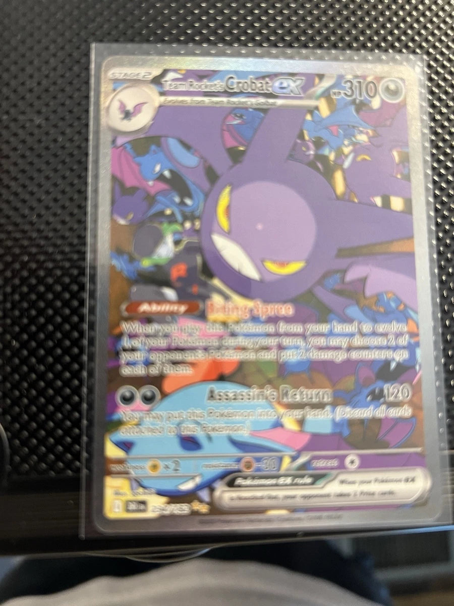 Team Rocket’s Crobat Ex 234/182 Double Rare Full Art Scarlet & Violet NM