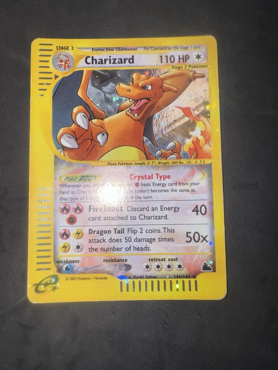 Charizard Crystal 146/144 Skyridge Holo Damaged WOTC 2003