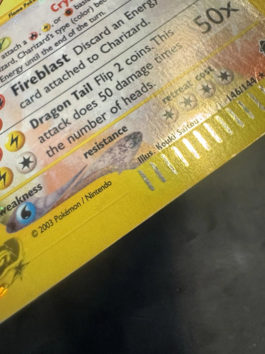 Charizard Crystal 146/144 Skyridge Holo Damaged WOTC 2003